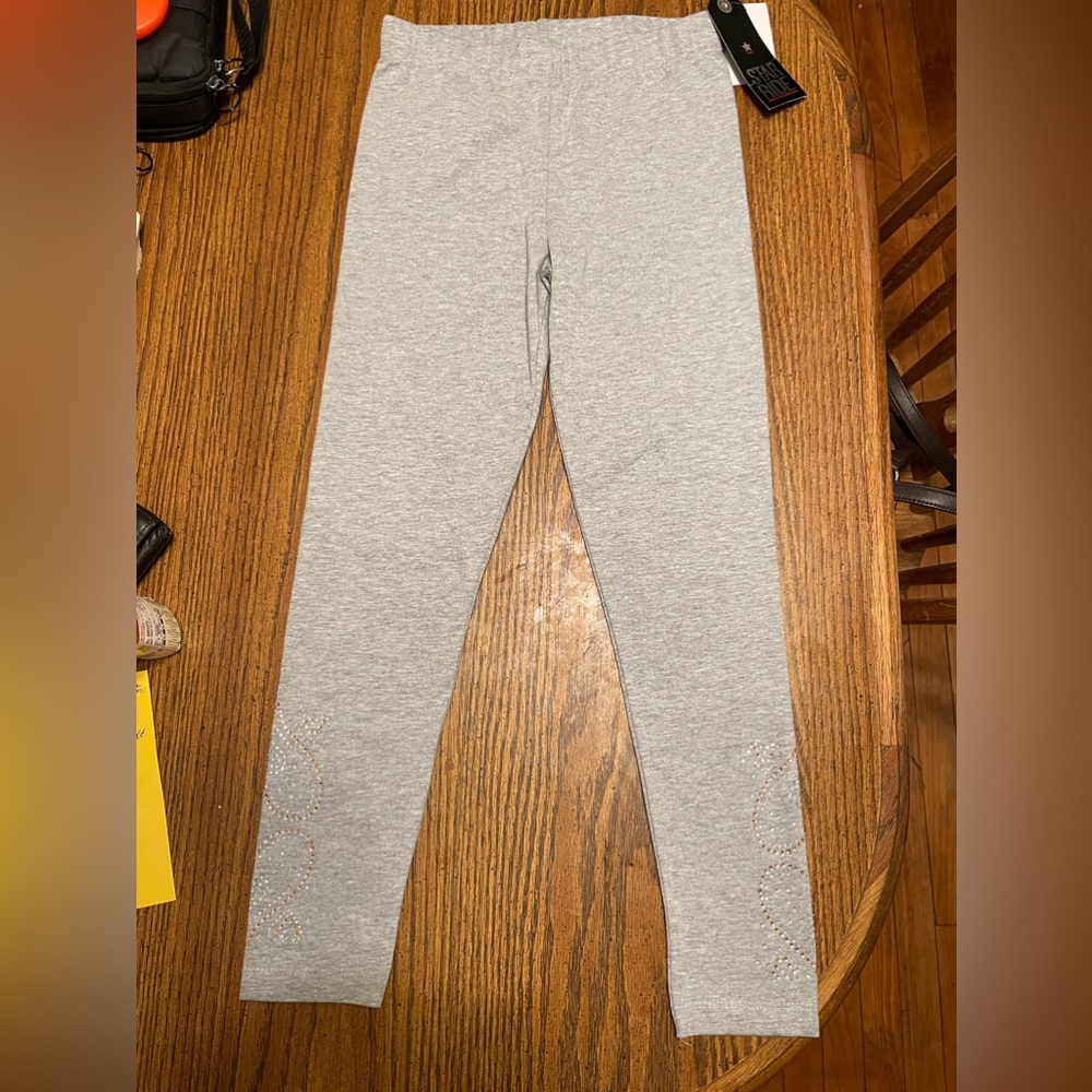 Girls size 8 knit pants,  pretty beading on each lower leg on outside of pants.